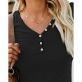 thumbnail image 2 of T-shirt Henley à Manches Courtes/longues pour Femmes, Décontracté, Basique, 2 of 3