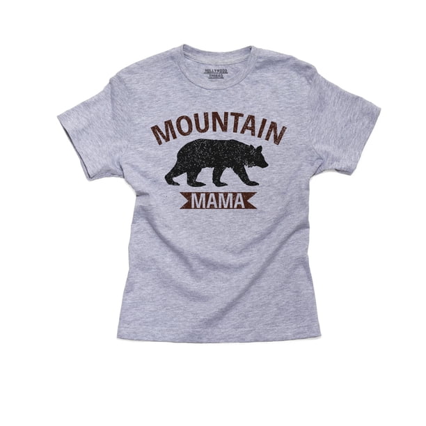 Mountain Mama Black Mama Bear Girl S Cotton Youth Grey T Shirt Walmart Com