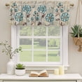 thumbnail image 3 of Blue Tulip Valances for Windows, Decorative Rod Pocket Window Valance Curtains, Vintage Flowers Leaves Butterfly Khaki Rustic Short Curtain Drapes for Kitchen/Living Room, 2 Panels, 60" W x 18" L, 3 of 8