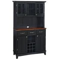 thumbnail image 3 of Homestyles Buffet de Buffets en Bois avec Vaisselier Noir, 3 of 26