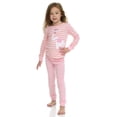 thumbnail image 4 of Cudlie Girls’ 4-Piece Pajama Set – Long Sleeve Cotton Blend Sleepwear, 2 Tops and 2 Pants, Fun Prints – Elephants and Animals– Size 5T, 4 of 9
