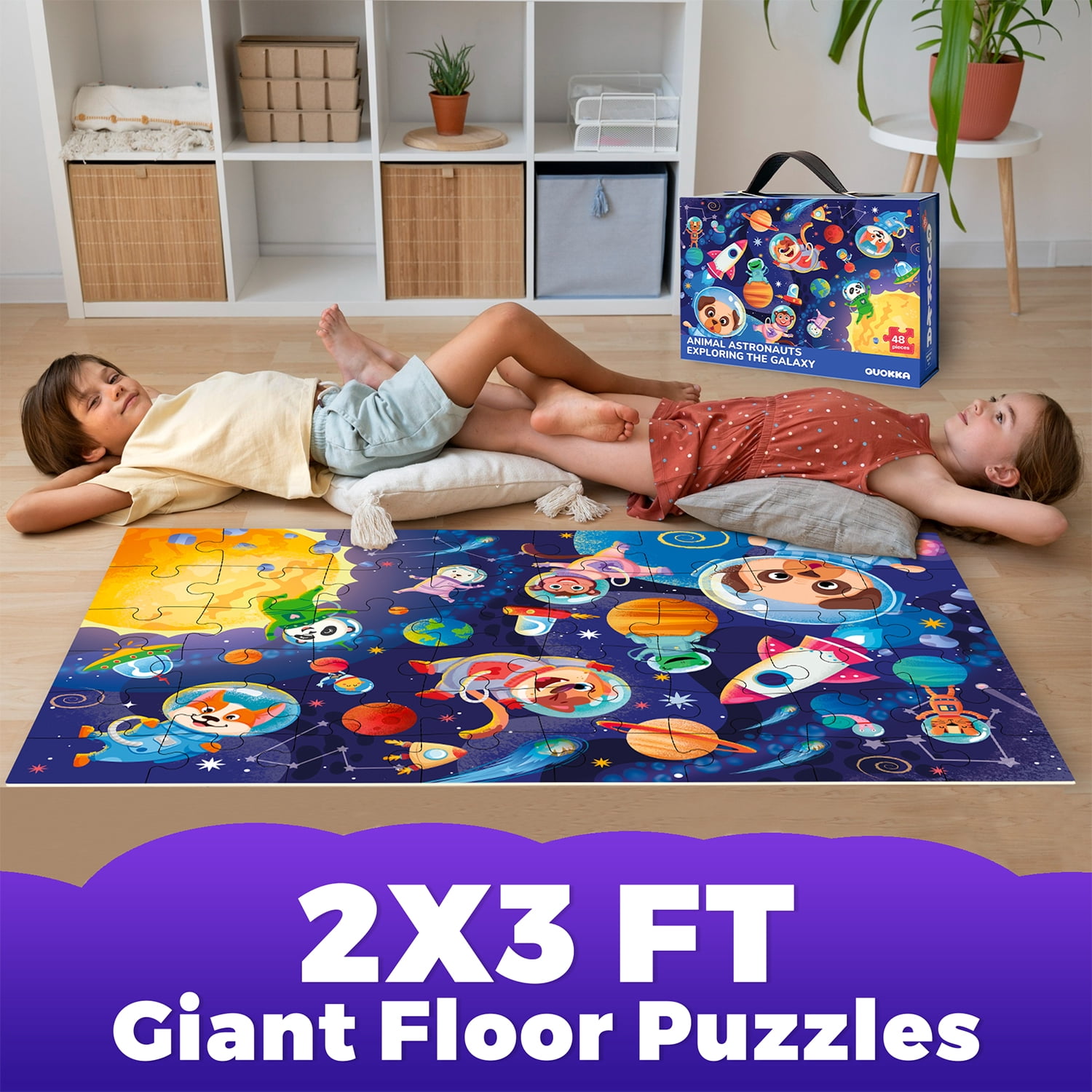 QUOKKA Giant Kids Puzzles Ages 4 6 - Puzzle Toys Space - 48 Pieces Educational Puzzles for Toddlers