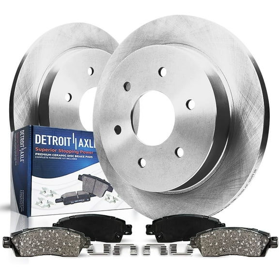 Detroit Axle - Rear Brake Kit for 2007-2010 Hyundai Entourage, 2007-2012 2014 Kia Sedona Brake Rotors and Ceramic Brakes Pads Replacement