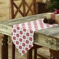thumbnail image 3 of Table Runner Dresser Scarves Winter Christmas Red Snowflake Cotton Linen Burlap Table Cover Modern Geometric Art on White Table Runners for Family Kitchen Dining Holiday Party Banquet Decor, 3 of 5