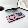 thumbnail image 6 of ELEHOLD Case for Samsung Galaxy Z Flip 4, Shockproof PU Leather Slim Magnetic Case with Ring Holder Stand,Pink, 6 of 8