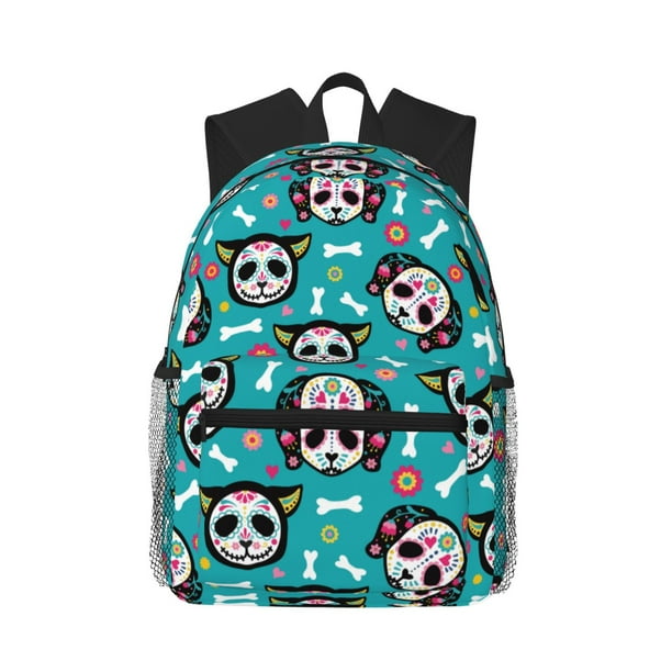 Easygdp Skull Cat Mochila Casual para Portátil, Mochila para Escuela, Viajes, Negocios