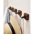 thumbnail image 4 of 3 Pack Matte Black Wall Coat Hook Rack, Modern Coat Hooks Black Walnut Wood Black Metal Decorative Backpack Hanger Wall Mounted for Hanging Coats, Hats, Bags, 4 of 4