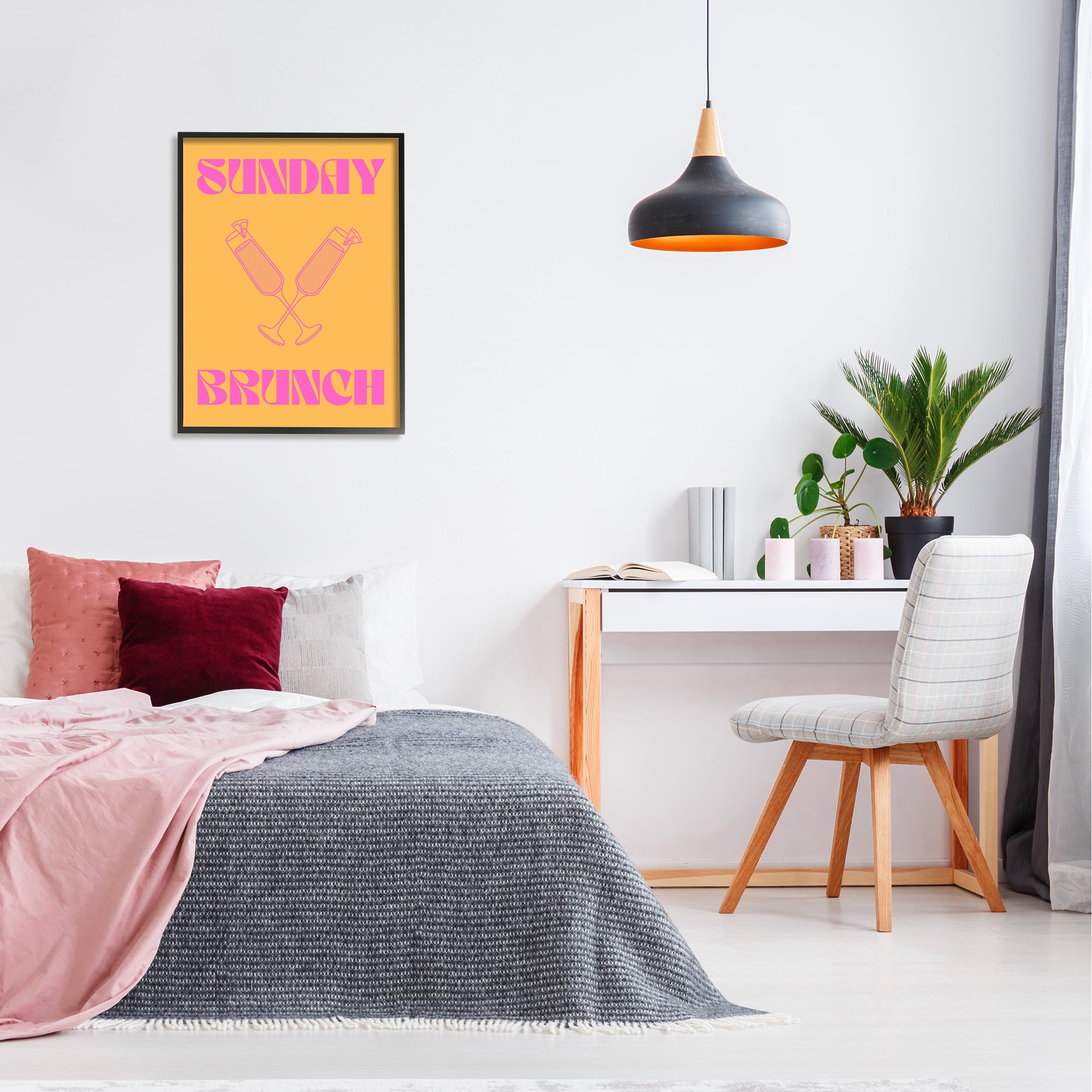 Stupell Industries Sunday Brunch Mimosas Food & Beverage Painting Black Framed Art Print Wall Art, 24 x 30