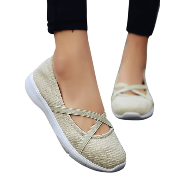 DYMADE - DYMADE Women's Flats Elastic Criss Cross Strap Shoes Slip On Loafers - Walmart.com