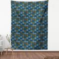 thumbnail image 3 of Ambesonne Vintage Fabric by the Yard Upholstery, Abstract Oriental Motif, 2 Yards, Pale Blue Caramel Blue, 3 of 4