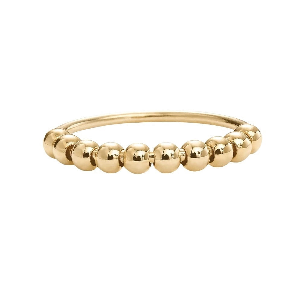 Silver Rotatable Ring, Wind Decompression Anxiety Ring, Decompression Ball Ring for Stress Relief, Stylish and Durable