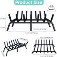 thumbnail image 2 of Flat Bar Fireplace Grate Heavy Duty Solid Steel Fireplace Log Grate with Support Legs Firewood Rack Outdoor for Backyards Courtyards Terraces Fireplaces, 2 of 6