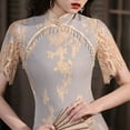 thumbnail image 4 of 2025 Retro Spring New Blue Lace Cheongsam Fairy Dress, 4 of 5