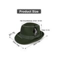 thumbnail image 4 of Gustave Felt Fedora Trilby Hat for Men Women Short Brim Vintage Jazz Panama Church Dress Hat with Feather Band - Green, 4 of 7
