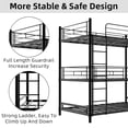 thumbnail image 3 of Metal Three-layer Bunk Bed For Adults And Children, Universal Bunk Bed With Safety Railing, Climbing Ladder, Space Saving Dormitory Bed, Mattress Size: Twin Size,Black, 3 of 11