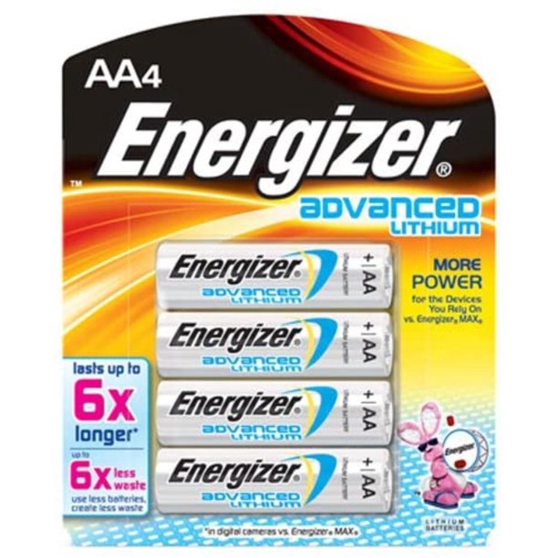 Energizer Advanced Lithium AA Battery 4 Pack, Lithium batteries provide