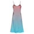 thumbnail image 4 of Summer Dress for Women Satin Spaghetti Strap Backless Maxi Dress Formal Gradient Wedding Guest Dresses with Slit, 4 of 7