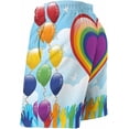 thumbnail image 3 of Men's Lgbt-Pride-Flag-With-Heart-Balloons Swim Trunks Quick Dry Bathing Suit Casual Swimsuit Cool Swim Shorts S-3XL, 3 of 7