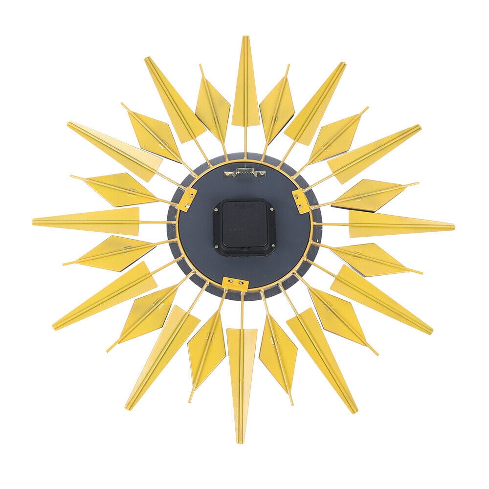 Large Starburst Metal Wall Clock Mid Century Modern Europe Style Decor 60x60cm