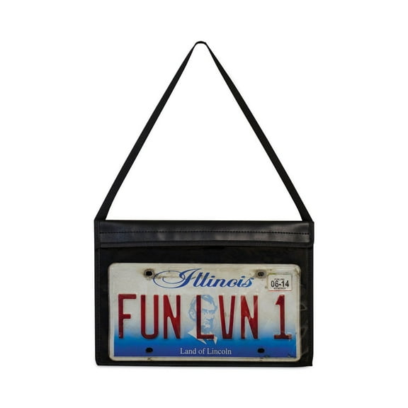 License Plate Holder W/ Hanging Strap 1/Pkg-Clear/Black