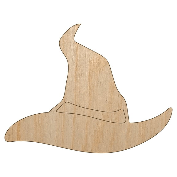 Halloween Witch Hat Wood Shape Unfinished Piece Cutout Craft DIY Projects - 4.70 Inch Size - 1/8 Inch Thick