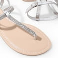 thumbnail image 3 of Harvest Land Women Flat Sandals T-Strap Rhinestone Dressy Thong Sandals for Ladies Summer Beach, 3 of 9