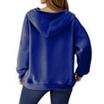 thumbnail image 2 of Womens Zip up Sweatshirt Fleece Jackets Soft Travel Oversized Hoodies Fall Winter Sports Coats with Pockets Blue XXL, 2 of 7