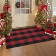 thumbnail image 2 of AllWays Plaza Cotton Buffalo Plaid Rug 27.5"x43" Black and Red Checked Rug Washable Doormats Indoor Outdoor Rugs for Layered Front Door Mats, Porch, Kitchen, Farmhouse, Entryway, 2 of 17