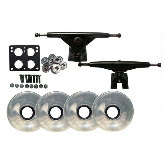 LONGBOARD 180 TRUCKS 70mm CLEAR WHEEL BEARINGS + SCREWS