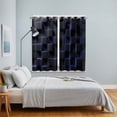 thumbnail image 5 of Curtains 84 Inches Long 2 Panels, Blue Black Cubes Grommets Window Treatment Curtain, Modern Geometric Abstract Art Thermal Curtains Drapes for Living Room/Bathroom, 5 of 9