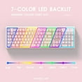 thumbnail image 3 of Teclado rosa con retroiluminación LED de 7 colores, teclado iluminado silencioso de 104 teclas, mecanismo de teclado para juegos barato Anti-Ghosting de 19 teclas Adepaton CZDZ-HY59, 3 of 6