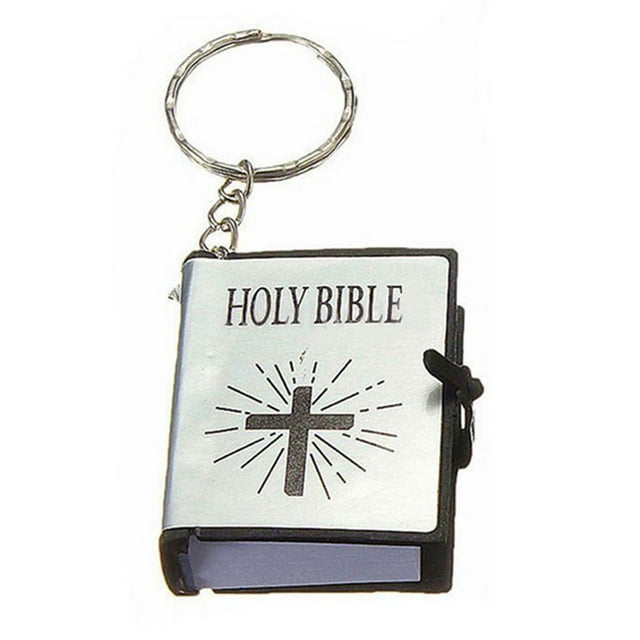 1Pc Christian Jesus HOLY BIBLE Mini Wallet Keychain Key Rings Hanging Pendant