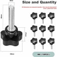 thumbnail image 2 of Black plastic m8x40 star shape clamping handle knob 10pcs for mechanical equipment, 2 of 4
