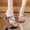 Hot Pink, variant on Women's Rhinestone Block Heel Mules, Sparkly Crystal Embellished Open Toe Slide Sandals, Chunky Heel Dress Shoes Black 9(42)