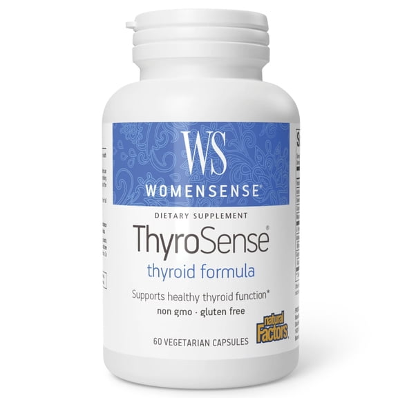 Natural Factors WomenSense ThyroSense, Natural Supplement to Support Healthy Thyroid Function, Vegetarian, Non-GMO, 60 Capsules
