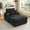 Black, variant on FFH Oversized Chair with Ottoman, Modern Accent Chair with Cup Holder, Corduroy Single Sofa Reading Chair for Living Room, Bedroom, Office, Green