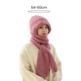 thumbnail image 6 of harmtty Winter Warm Hat with Scarf Solid Color Friendly to Skin Windproof Thickened Ear Outdoor Beanie Hat for Women Khaki, 6 of 8