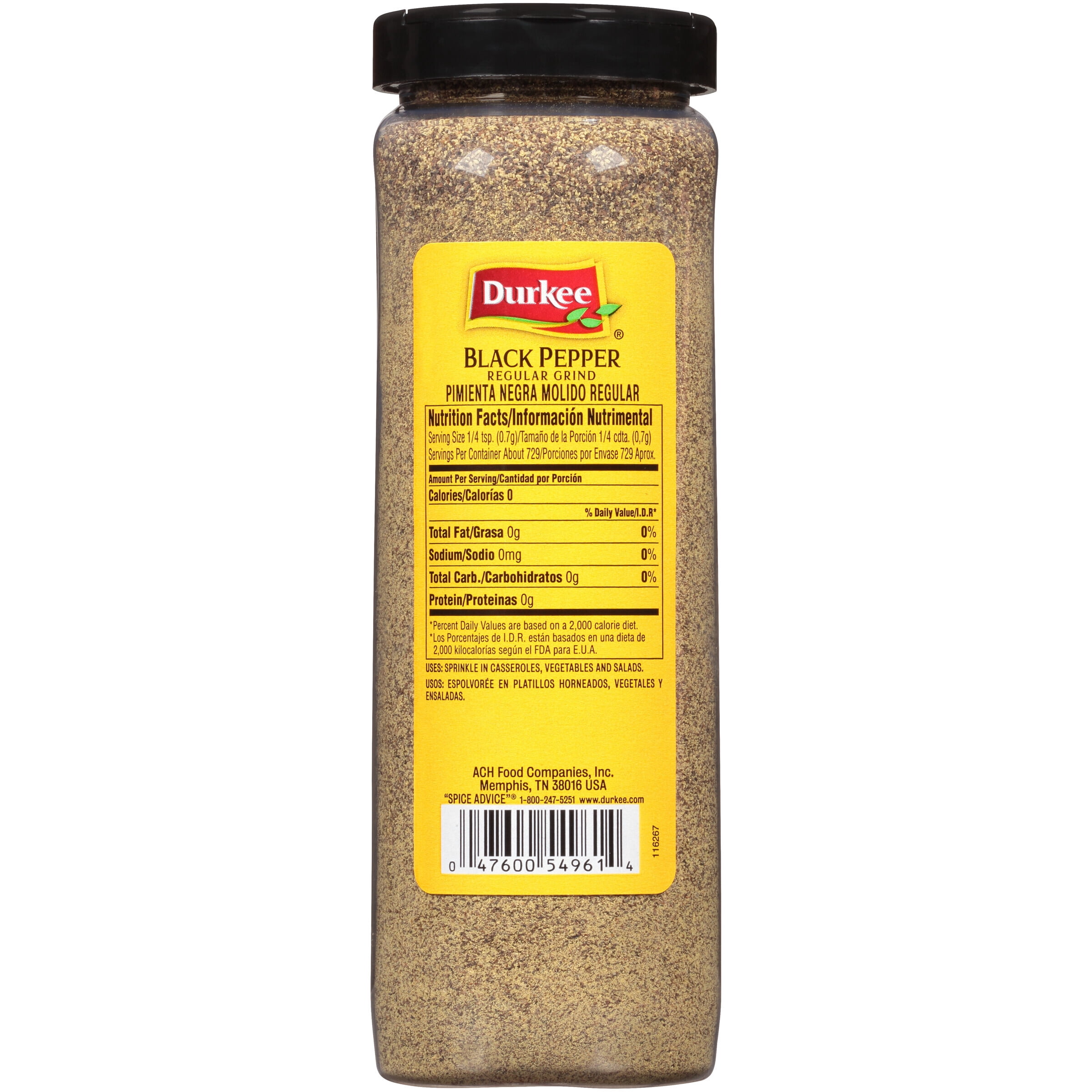 Durkee® Regular Grind Black Pepper 18 oz. Shaker