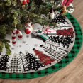 thumbnail image 2 of Christmas Tree Skirt 48 Inch, Green and Black Buffalo Plaid Xmas Tree Skirt, Winter Christmas Tree Mat for Home Party Holiday Indoor Outdoor Decorations, 2 of 6