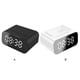 thumbnail image 2 of Methold Reloj despertador digital Altavoz Bluetooth Función de carga Espejo Altavoz Bluetooth Reloj digital LED Cables de audio/vídeo blanco, 2 of 6