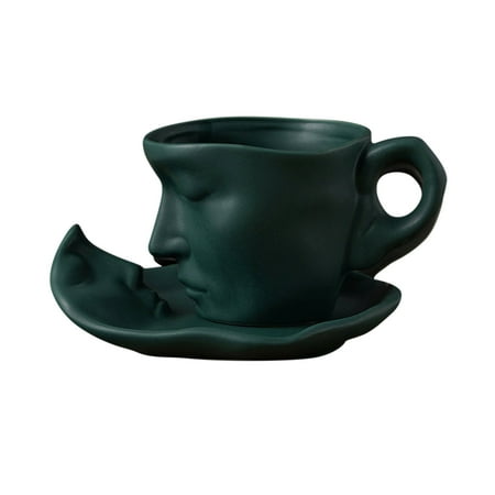 

Holiday Deals! VWRXBZ Facial Art Personalized Ceramic Concentrated Beauty Style Black Tea Coffee Cup Valentine s Day Wedding Gift