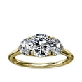 thumbnail image 1 of 1.00 Carat Excellent Round Cut Real Diamond New Design Three Stone Ring for Wedding Solid 18K Yellow Gold Size 11, 1 of 8
