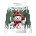 thumbnail image 3 of Fsqjgq Christmas Hoodies for Women Cute Fashion 3D Printed Snowman Xmas Tops Casual Long Sleeve Crew Neck Sweatshirt Pullover Green XL, 3 of 4