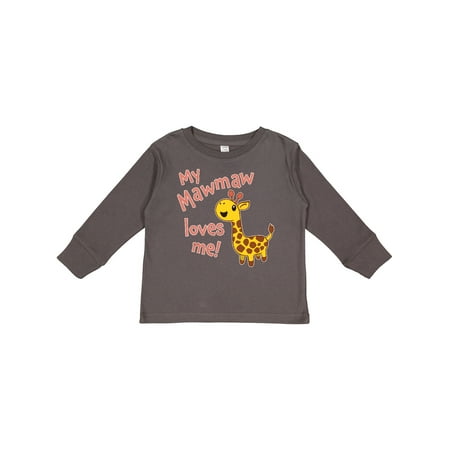 

Inktastic My Mawmaw Loves me- cute giraffe Boys or Girls Long Sleeve Toddler T-Shirt