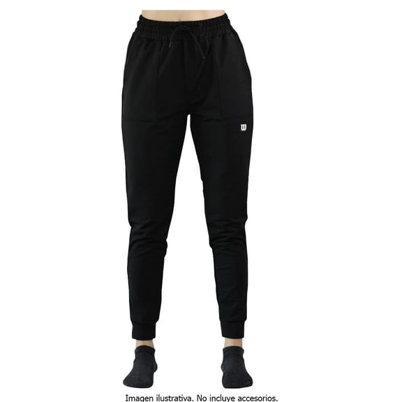 Pantalón Wilson para Mujer, Deportivo Tipo Jogger con Elástico Superior Liso Negro Talla CH