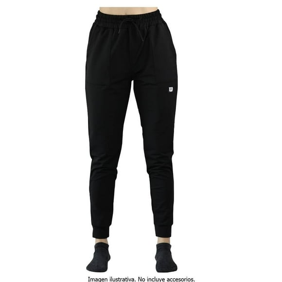 Pantalón Wilson para Mujer, Deportivo Tipo Jogger con Elástico Superior Liso Negro Talla M
