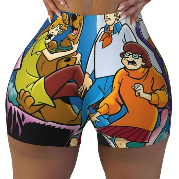 Saiise Scooby-Doo Print Workout Shorts for Women Gym Yoga Running Sport Active Exercise Fitness Shorts-Small