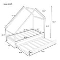 thumbnail image 2 of Natural Twin Size Wooden House Bed With Twin Size Trundle, 2 of 8
