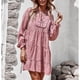 thumbnail image 5 of Vestido, Vestido De Manga Larga, Dobladillo Con Volantes, Cintura Alta, Corbata, Cuello En V Para Ir De Compras Para Dama ANGGREK  Otros, 5 of 8