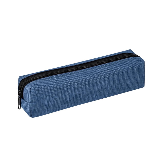 Estuche porta lápices con cierre de poliéster azul 20 x 5 x 5